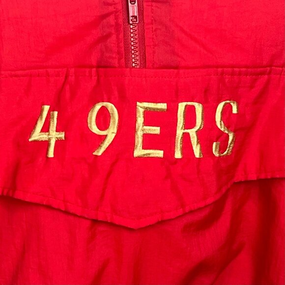 VTG Starter San Francisco 49ers Color Block Jacket S Nylon Popover 1/4 Zip - Picture 8 of 11